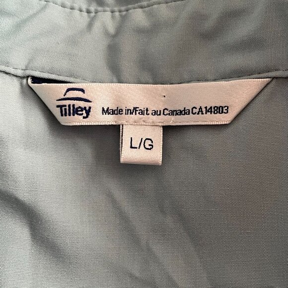 Tilley Endurables Light Aqua Short Sleeve Travel Safari Shirt - Made in Canada - Picture 3 of 4